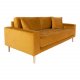 HOUSE NORDIC Lido 2,5 pers sofa - sennepsgul velour og natur tr