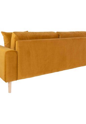 HOUSE NORDIC Lido 2,5 pers sofa - sennepsgul velour og natur tr