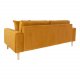 HOUSE NORDIC Lido 2,5 pers sofa - sennepsgul velour og natur tr