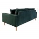 HOUSE NORDIC Lido 2,5 pers sofa - mrkegrn velour og natur tr