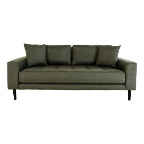 HOUSE NORDIC Lido 2,5 pers. sofa, m. 2 puder - olivengrn polyester og sort tr