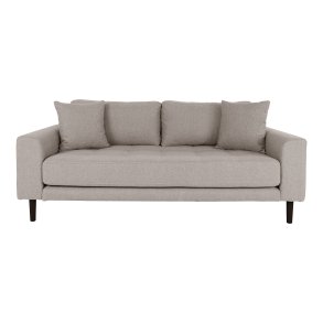 HOUSE NORDIC Lido 2,5 pers. sofa, m. 2 puder - stone polyester og sort tr