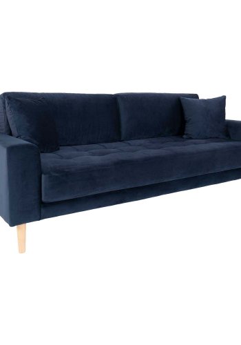 HOUSE NORDIC Lido 3 pers sofa - mrkebl velour og natur tr