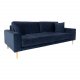 HOUSE NORDIC Lido 3 pers sofa - mrkebl velour og natur tr