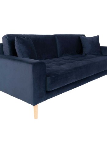 HOUSE NORDIC Lido 3 pers sofa - mrkebl velour og natur tr