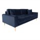 HOUSE NORDIC Lido 3 pers sofa - mrkebl velour og natur tr