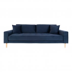 HOUSE NORDIC Lido 3 pers sofa - mrkebl velour og natur tr