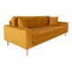HOUSE NORDIC Lido 3 pers sofa - sennepsgul velour og natur tr