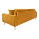 HOUSE NORDIC Lido 3 pers sofa - sennepsgul velour og natur tr