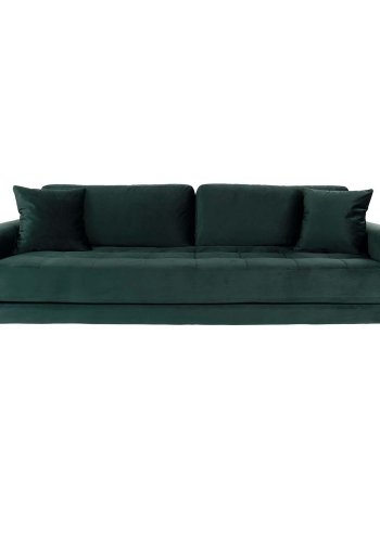 HOUSE NORDIC Lido 3 pers sofa - mrkegrn velour og natur tr