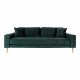 HOUSE NORDIC Lido 3 pers sofa - mrkegrn velour og natur tr
