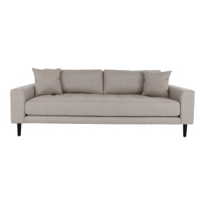 HOUSE NORDIC Lido 3 pers. sofa, m. 2 puder - stone polyester og sort tr