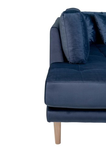 HOUSE NORDIC Lido U-sofa ben Ende, m. hjre chaiselong - mrkebl velour og natur tr