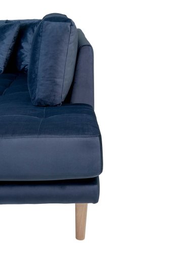 HOUSE NORDIC Lido U-sofa ben Ende, m. venstre chaiselong - mrkebl velour og natur tr