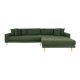 HOUSE NORDIC Lido loungesofa, hjre chaiselong, m. 4 puder - olivengrn polyester og egetr
