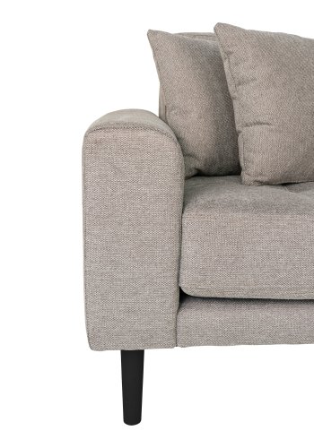 HOUSE NORDIC Lido loungesofa, hjre chaiselong, m. 4 puder - stone polyester og sort tr