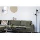 HOUSE NORDIC Lido loungesofa, m. venstre chaiselong og 4 puder - olivengrn polyester og egetr