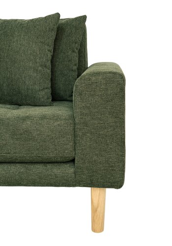 HOUSE NORDIC Lido loungesofa, m. venstre chaiselong og 4 puder - olivengrn polyester og egetr
