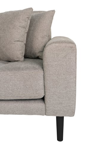 HOUSE NORDIC Lido loungesofa, venstre chaiselong, m. 4 puder - stone polyester og sort tr