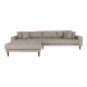 HOUSE NORDIC Lido loungesofa, venstre chaiselong, m. 4 puder - stone polyester og sort tr