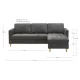 Firenze sofa, mrkegr med ben i naturtr,