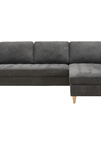Firenze sofa, mrkegr med ben i naturtr,