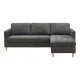 Firenze sofa, mrkegr med ben i naturtr,