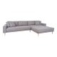 HOUSE NORDIC Lido loungesofa, hjre chaiselong, m. 4 puder - lysegr polyester og natur bg