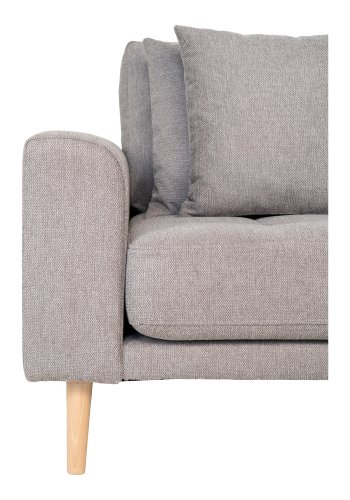 HOUSE NORDIC Lido loungesofa, hjre chaiselong, m. 4 puder - lysegr polyester og natur bg