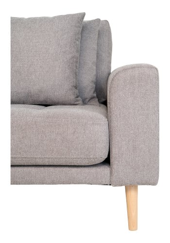 HOUSE NORDIC Lido loungesofa, venstre chaiselong, m. 4 puder - lysegr polyester og natur bg