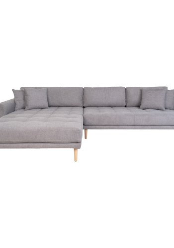 HOUSE NORDIC Lido loungesofa, venstre chaiselong, m. 4 puder - lysegr polyester og natur bg