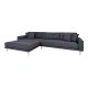 HOUSE NORDIC Lido loungesofa, venstre chaiselong, m. 4 puder - mrkegr polyester og natur bg