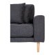 HOUSE NORDIC Lido loungesofa, venstre chaiselong, m. 4 puder - mrkegr polyester og natur bg
