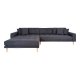 HOUSE NORDIC Lido loungesofa, venstre chaiselong, m. 4 puder - mrkegr polyester og natur bg