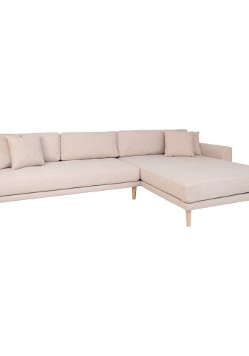 HOUSE NORDIC Lido loungesofa, hjre chaiselong, m. 4 puder - sand polyester og natur bg