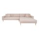 HOUSE NORDIC Lido loungesofa, hjre chaiselong, m. 4 puder - sand polyester og natur bg