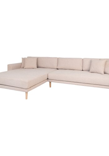 HOUSE NORDIC Lido loungesofa, venstre chaiselong, m. 4 puder - sand polyester og natur bg