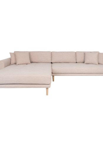 HOUSE NORDIC Lido loungesofa, venstre chaiselong, m. 4 puder - sand polyester og natur bg