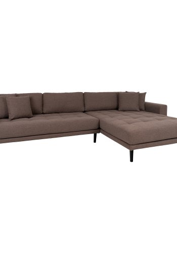 HOUSE NORDIC Lido loungesofa, hjre chaiselong, m. 4 puder - brun polyester og natur bg
