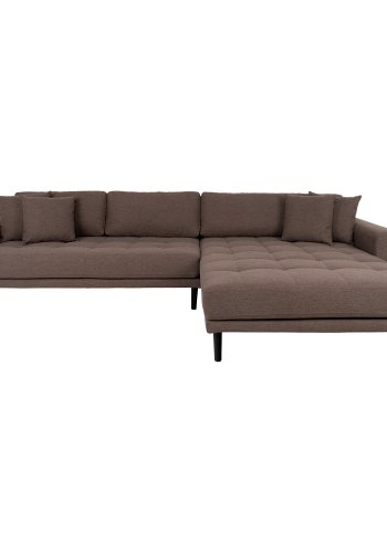 HOUSE NORDIC Lido loungesofa, hjre chaiselong, m. 4 puder - brun polyester og natur bg