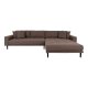 HOUSE NORDIC Lido loungesofa, hjre chaiselong, m. 4 puder - brun polyester og natur bg