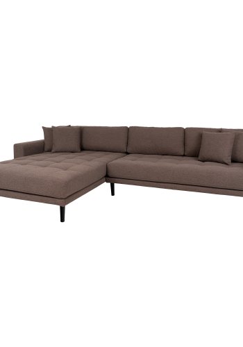 HOUSE NORDIC Lido loungesofa, venstre chaiselong, m. 4 puder - brun polyester og natur bg