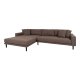 HOUSE NORDIC Lido loungesofa, venstre chaiselong, m. 4 puder - brun polyester og natur bg
