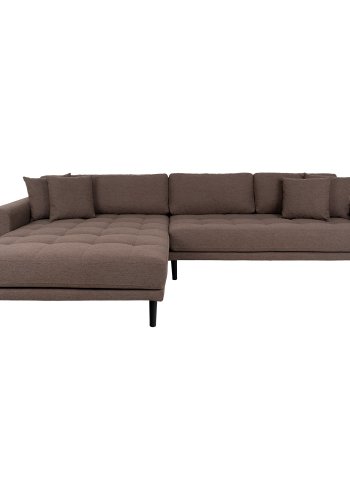 HOUSE NORDIC Lido loungesofa, venstre chaiselong, m. 4 puder - brun polyester og natur bg