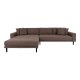 HOUSE NORDIC Lido loungesofa, venstre chaiselong, m. 4 puder - brun polyester og natur bg