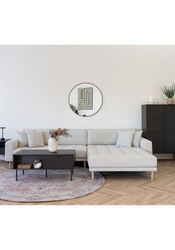 HOUSE NORDIC  Lido Lounge Sofa - Lounge Sofa, hjrevendt i beige meleret med fire puder og natur trben, HN1015