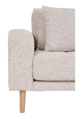 HOUSE NORDIC  Lido Lounge Sofa - Lounge Sofa, hjrevendt i beige meleret med fire puder og natur trben, HN1015