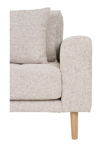 HOUSE NORDIC  Lido Lounge Sofa - Lounge Sofa, venstrevendt i beige meleret med fire puder og natur trben, HN1015