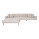 HOUSE NORDIC  Lido Lounge Sofa - Lounge Sofa, venstrevendt i beige meleret med fire puder og natur trben, HN1015