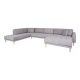 HOUSE NORDIC  Lido U-Sofa ben Ende - U-Sofa ben Ende, hjrevendt i lysegr med fire puder og natur trben, HN1040